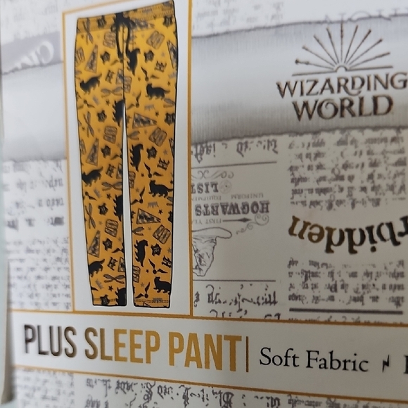 Warner Bros. Harry Potter Yellow Hufflepuff Drawstring Sleep Pants NWT Size 1X - Picture 2 of 7